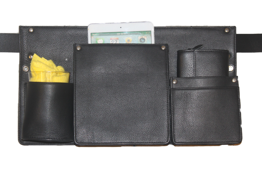 Heupschort voor tablet, portemonnee en poetsdoek rechts 6627