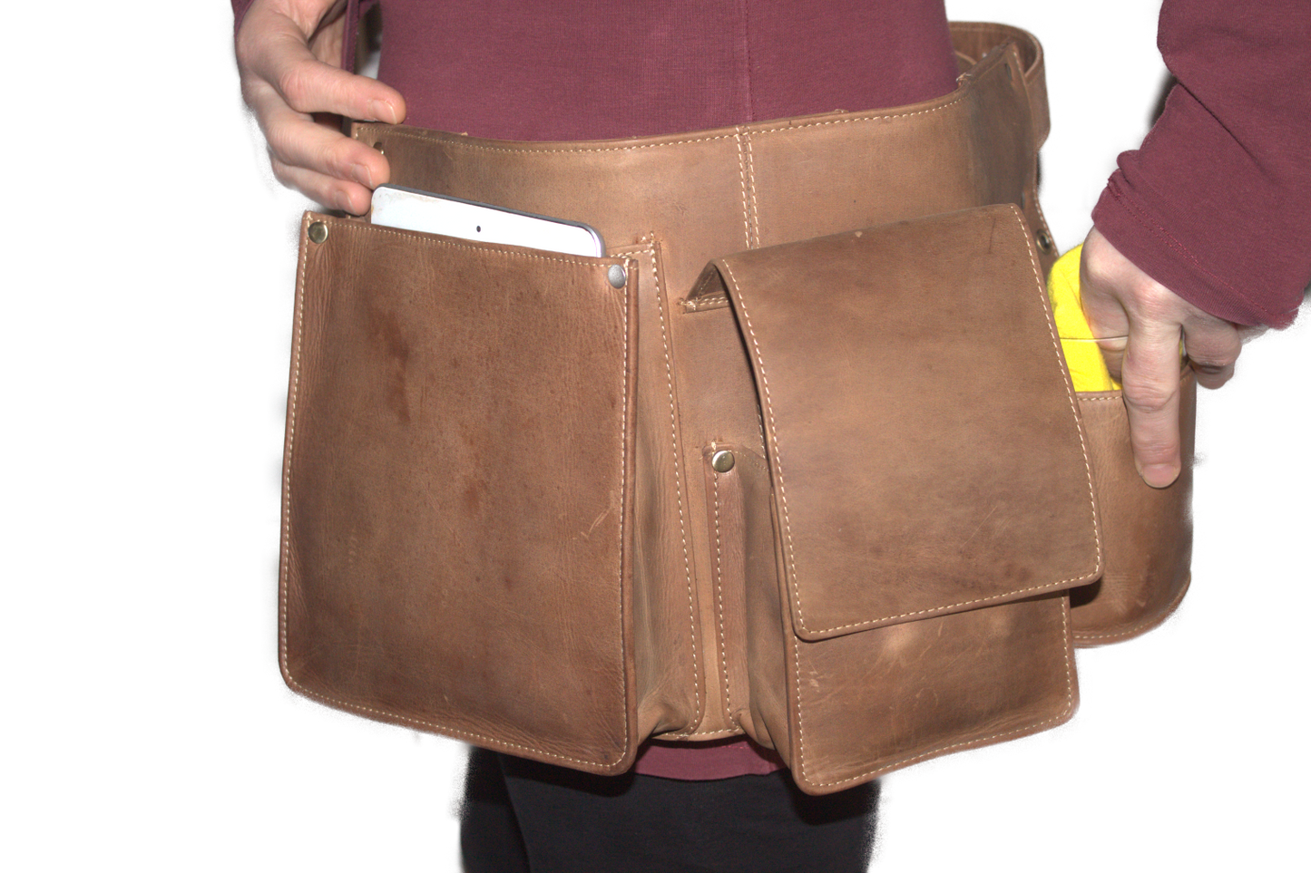 Heupschort 3-delig voor Poetsdoek, pinapparaat en iPad links Hunter 6634H