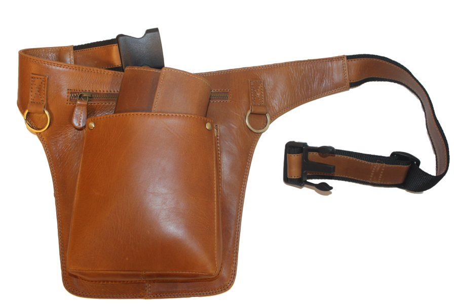 Heupholster Deluxe Cognac voor horeca portemonnee 6651H