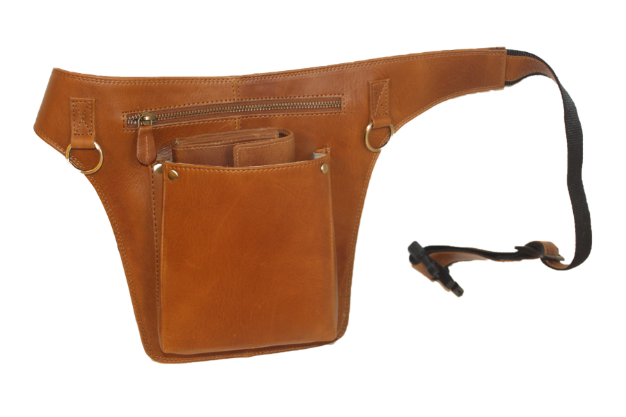 Heupholster Deluxe Cognac voor horeca portemonnee 6651H