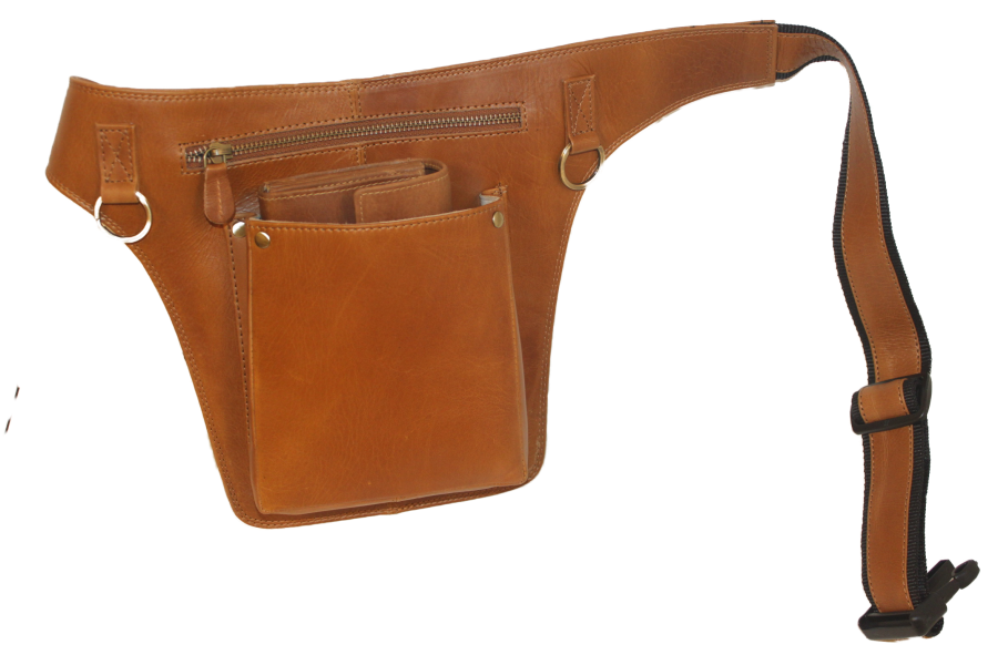 Heupholster Deluxe Cognac voor horeca portemonnee 6651H
