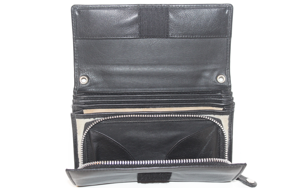 Koopmansbeurs D Geheel leder 6109 klittenband sluiting