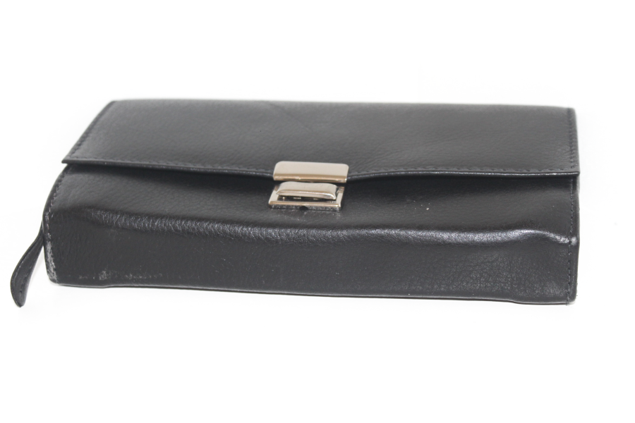 Koopmansbeurs D Deluxe Geheel leder 6120 drie-traps sluiting