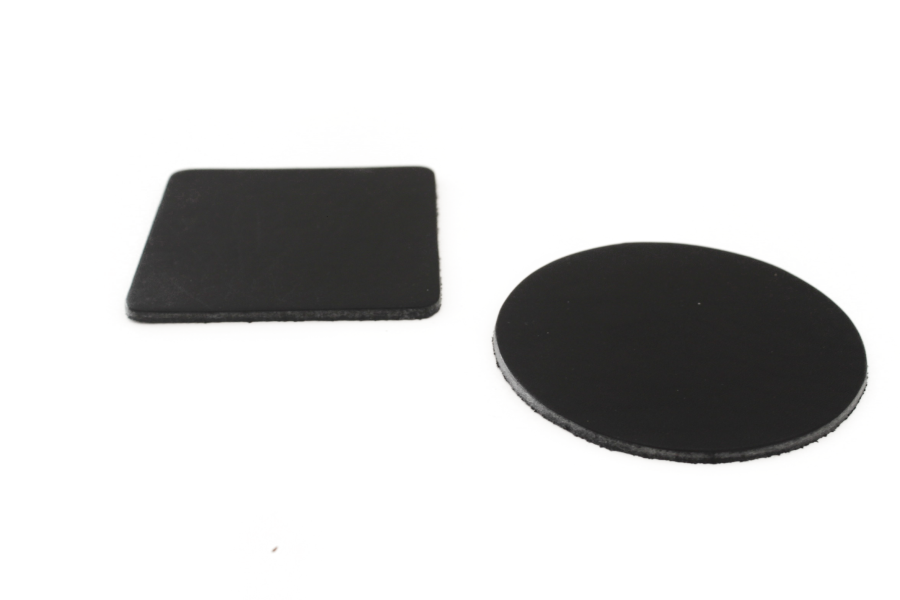 Lederen onderzetters met uw logo rond 10 stuks 3004