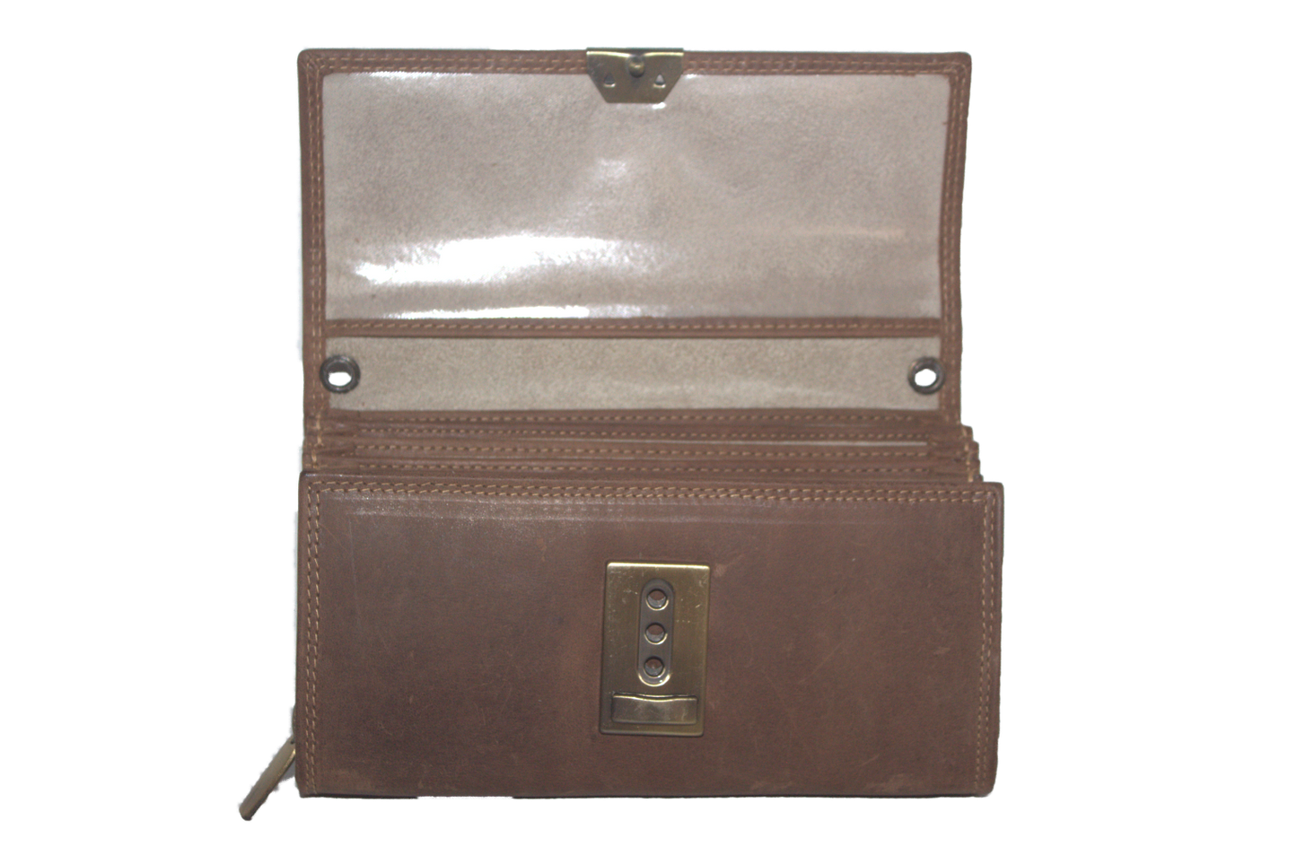 Koopmansbeurs D Hunter Geheel leder 6105H drie-traps sluiting