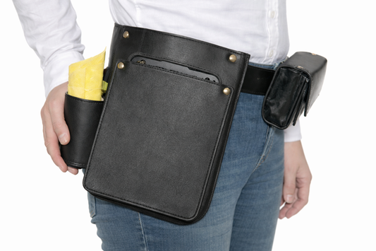 Heupschort voor iPad mini en poetsdoek rechts 6621+ inclusief eurokitkelnerbeurs 6401ZC