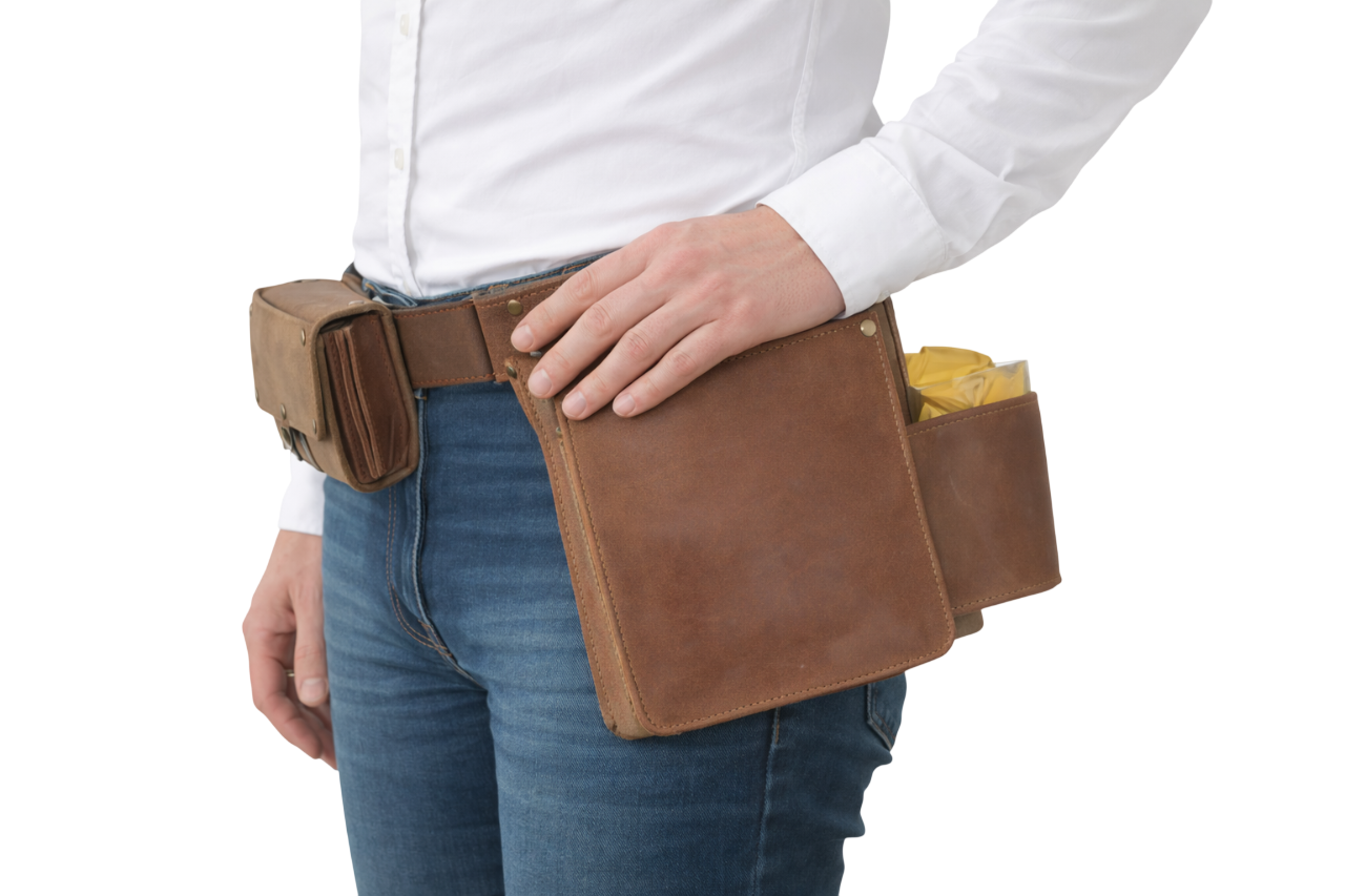 Heupschort voor iPad mini en poetsdoek links Hunter 6622H+ inclusief eurokitkelnerbeurs 6401ZHC