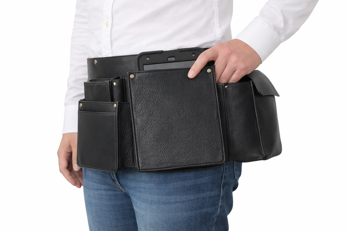 Heupschort 3-delig voor iPad mini, pin en portemonnee links 6623