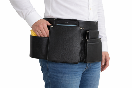 Heupschort voor tablet, portemonnee en poetsdoek rechts 6627