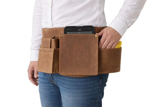 Heupschort voor tablet, portemonnee en poetsdoek links Hunter 6628H