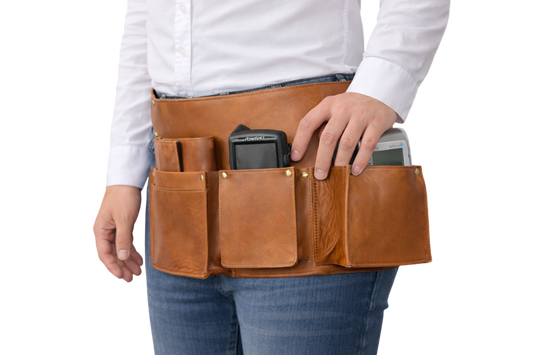 Heupschort voor pinautomaat CCV VX670 of VX680, handheld en portemonnee Links Cognac 6630C