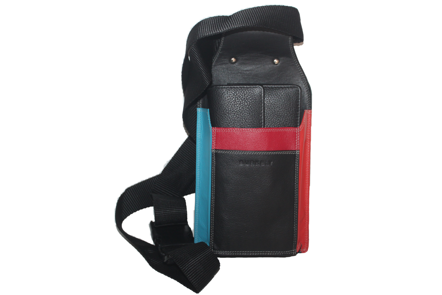 Kelnerbeurs Burkely Multi-color 6228 ZWART drie-traps sluiting
