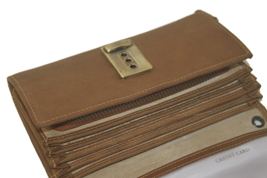 Koopmansbeurs D Hunter Geheel leder 6105H drie-traps sluiting