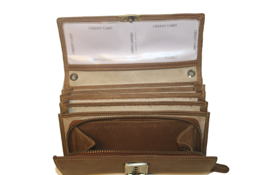 Koopmansbeurs D Hunter Geheel leder 6105H drie-traps sluiting