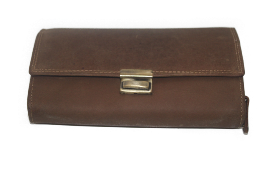 Koopmansbeurs D Hunter Geheel leder 6105H drie-traps sluiting