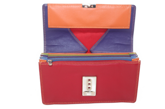 Kelnerbeurs Burkely Multi-color 6228ROOD drie-traps sluiting