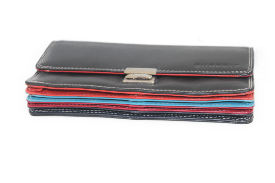 Kelnerbeurs Burkely Multi-color 6228 ZWART drie-traps sluiting